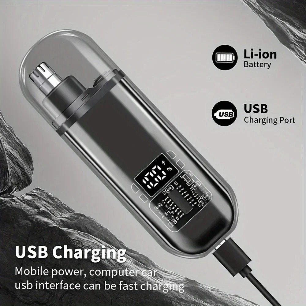 Mens Grooming Travel Kit - USB Rechargeable Nose & Ear Hair