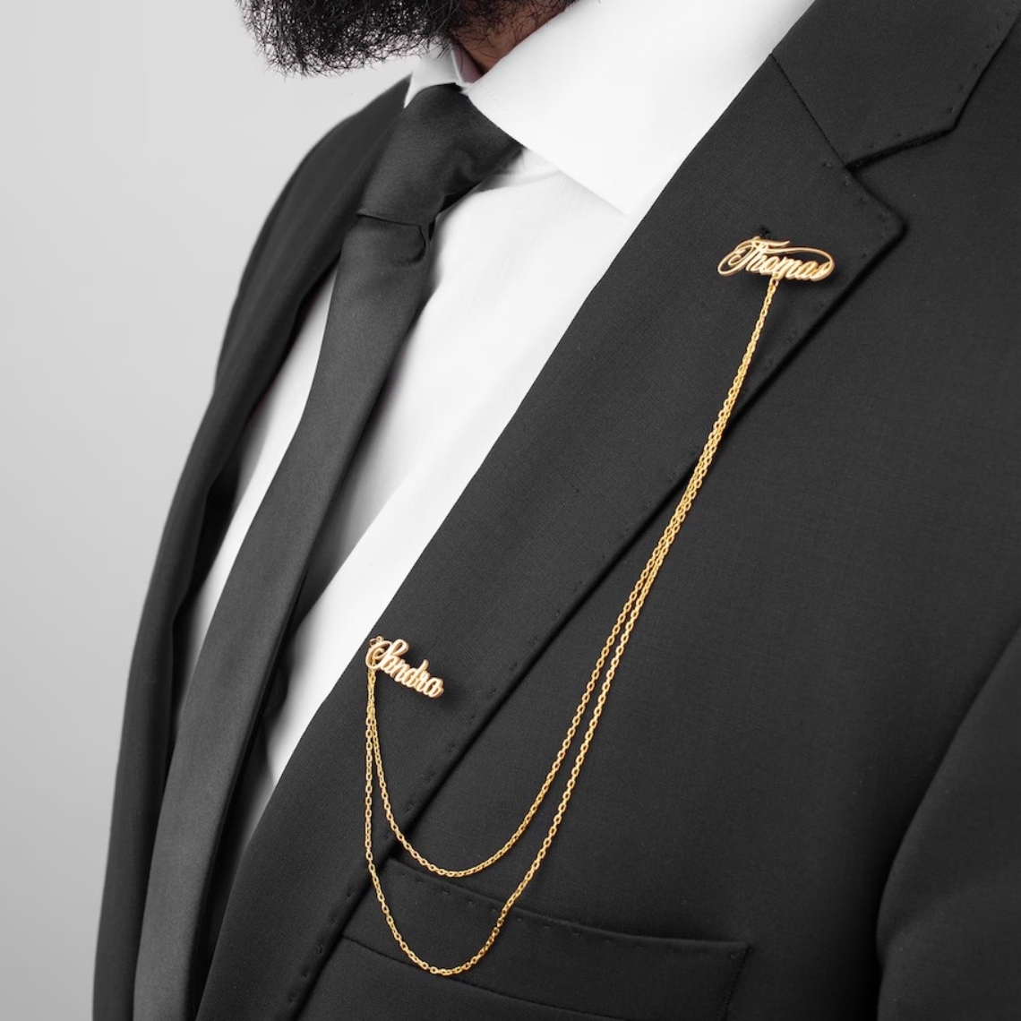 Grooming Kit - Custom Double Name Brooch Men Western-style
