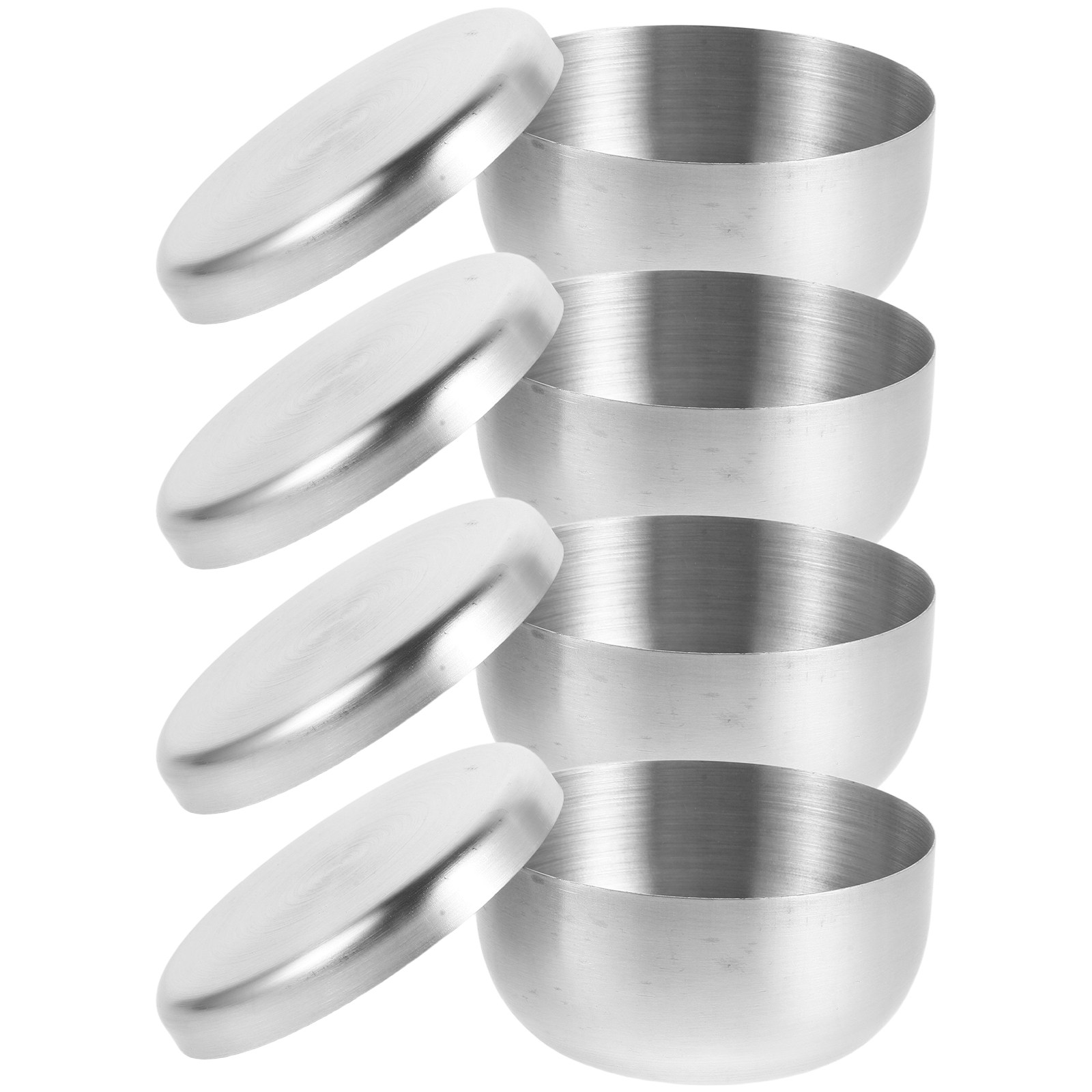 Shaving Cream - 4Pcs Stainless Steel Shaving Bowl Set