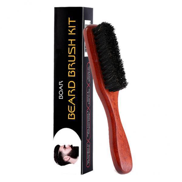 Beard Brush Wooden Long Handle - Mens Grooming Travel Kit review and price
