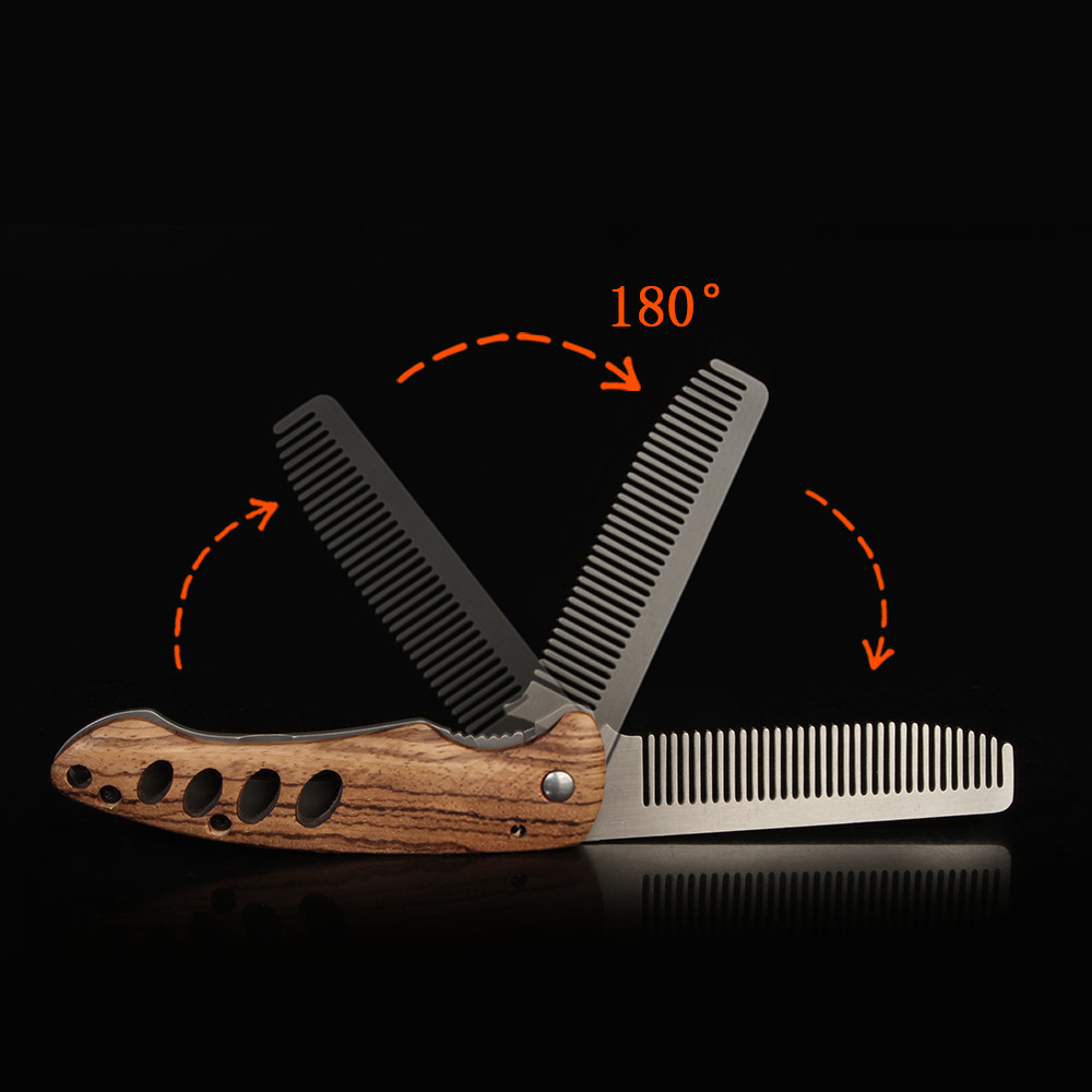 Solid Wood & Metal Folding Bea - Mens Grooming Travel Kit review and price