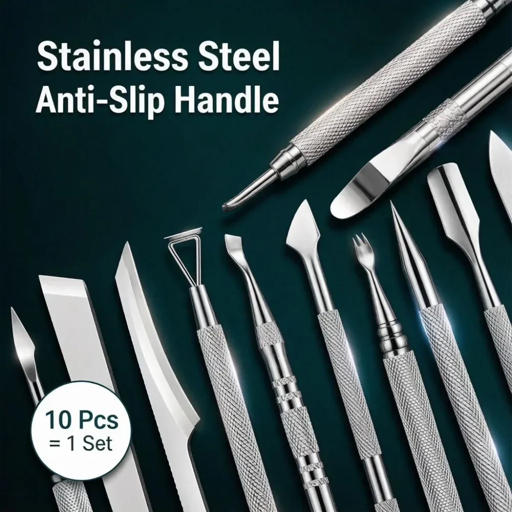 Foot File Kit 10Pcs Stainless  - Mens Grooming Travel Kit review and price