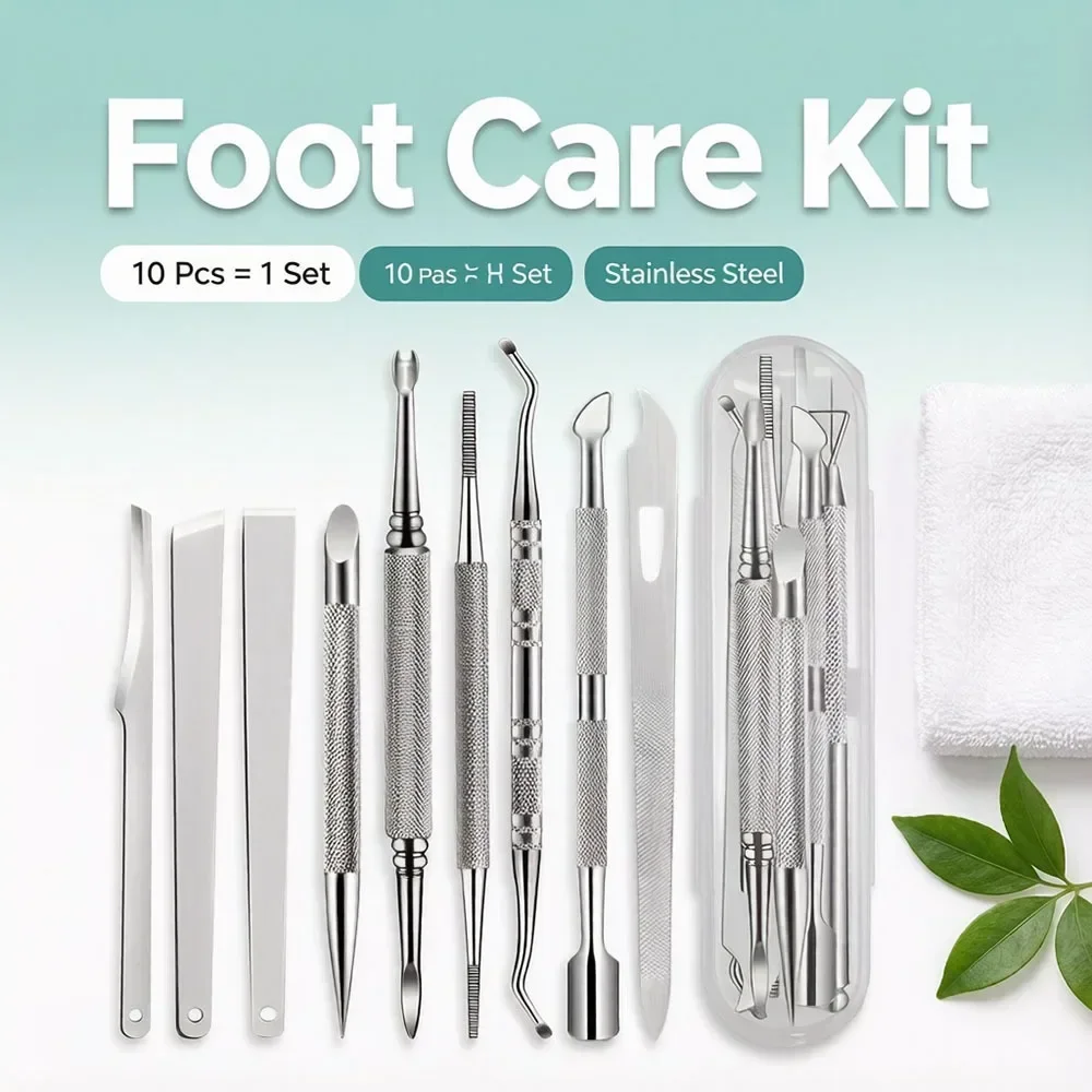 Foot File Kit 10Pcs Stainless  - Mens Grooming Travel Kit review and price