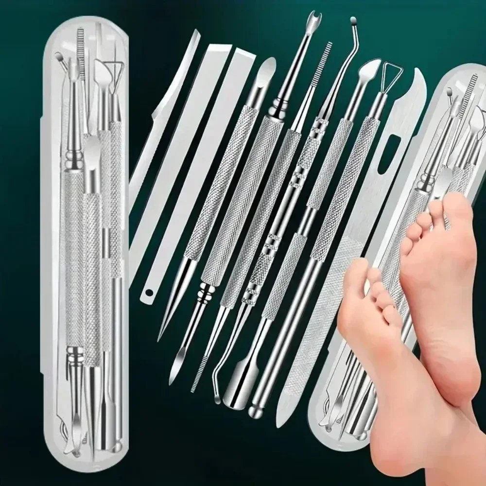Foot File Kit 10Pcs Stainless  - Mens Grooming Travel Kit review and price